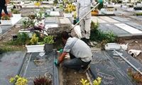 گزارش تصویری نصب سنگ قبور در قطعه ۱۷ وادی دولت آباد مورخ 29 شهریور